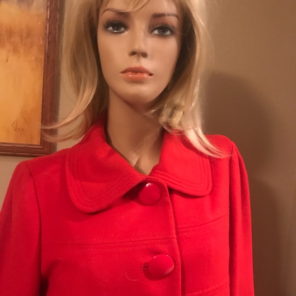 Gorgeous Red Sisley women coat matching BEBE scarf - Picture 4 of 8
